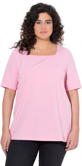 Ulla Popken Essential Square Neck Stretch Tee Pink - T-paidat - 