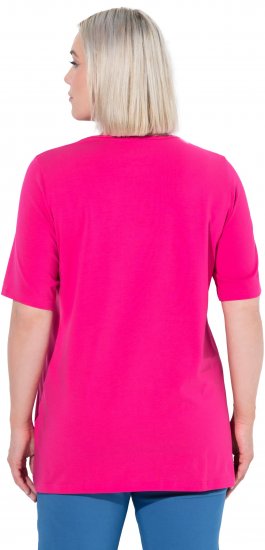 Ulla Popken Essential Square Neck Stretch Tee Magenta Pink - T-paidat - 