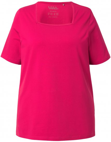 Ulla Popken Essential Square Neck Stretch Tee Dark Raspberry - T-paidat - 
