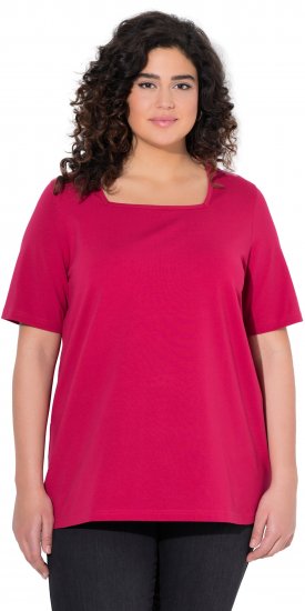 Ulla Popken Essential Square Neck Stretch Tee Dark Raspberry - T-paidat - 