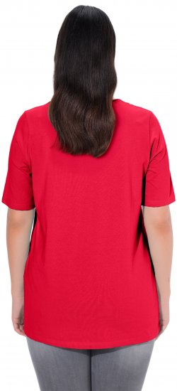 Ulla Popken Essential Square Neck Stretch Tee Red - T-paidat - 