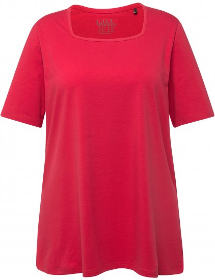 Ulla Popken Essential Square Neck Stretch Tee Dark Pink - T-paidat - 