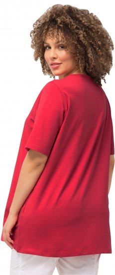 Ulla Popken Essential Square Neck Stretch Tee Dark Pink - T-paidat - 