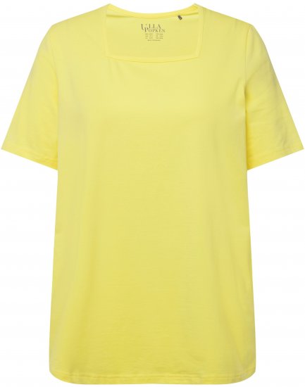 Ulla Popken Essential Square Neck Stretch Tee Lemon Yellow - T-paidat - 