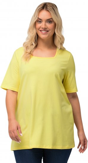 Ulla Popken Essential Square Neck Stretch Tee Lemon Yellow - T-paidat - 