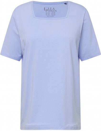 Ulla Popken Essential Square Neck Stretch Tee Sky Blue - T-paidat - 