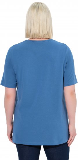 Ulla Popken Essential Square Neck Stretch Tee Denim Blue - T-paidat - 
