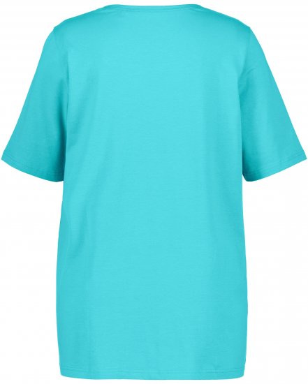 Ulla Popken Essential Square Neck Stretch Tee Deep Aqua - T-paidat - 