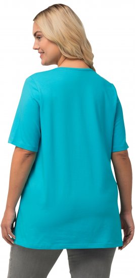 Ulla Popken Essential Square Neck Stretch Tee Deep Aqua - T-paidat - 