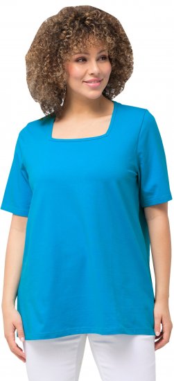 Ulla Popken Essential Square Neck Stretch Tee Sapphire Blue - T-paidat - 