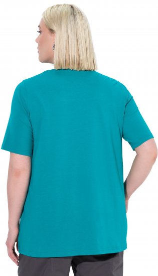Ulla Popken Essential Square Neck Stretch Tee Teal - T-paidat - 