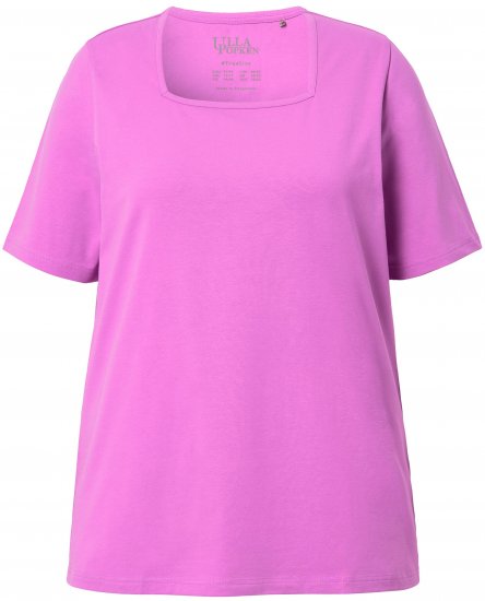 Ulla Popken Essential Square Neck Stretch Tee Cool Pink - T-paidat - 
