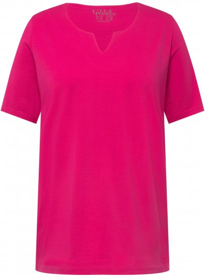 Ulla Popken Essential Square Neck Stretch Tee Fuchsia Pink - T-paidat - 