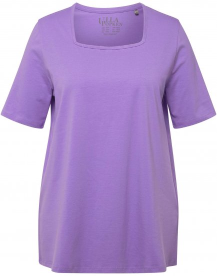 Ulla Popken Essential Square Neck Stretch Tee Pale Lilac - T-paidat - 