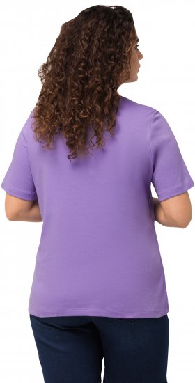 Ulla Popken Double Layer Rounded V-Neck Slim Fit Tee Pale Lilac - T-paidat - 