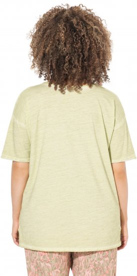Ulla Popken Cold Dye Ruffle Edge Pocket Tee Pistachio - T-paidat - 
