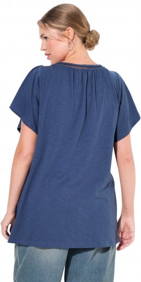 Ulla Popken Wing Sleeve V-Neck Tee Navy - T-paidat - 
