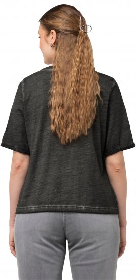 Ulla Popken Cold Dyed Sweetheart Neckline Short Sleeve Tee Graphite Grey - T-paidat - 