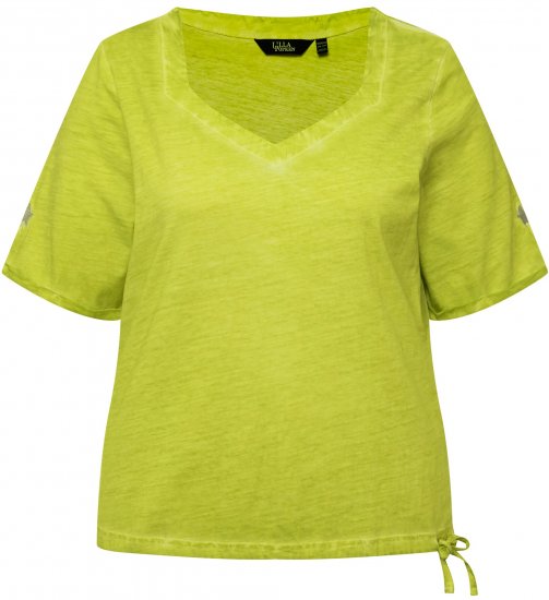 Ulla Popken Cold Dyed Sweetheart Neckline Short Sleeve Tee Apple Green - T-paidat - 