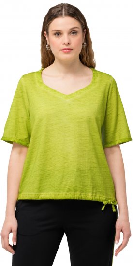 Ulla Popken Cold Dyed Sweetheart Neckline Short Sleeve Tee Apple Green - T-paidat - 