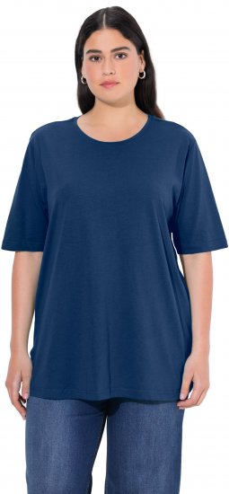 Ulla Popken Basic Round Neck Short Sleeve Relaxed Fit T-Shirt Dark Blue - T-paidat - 
