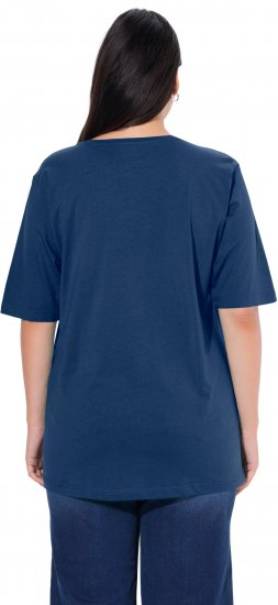 Ulla Popken Basic Round Neck Short Sleeve Relaxed Fit T-Shirt Dark Blue - T-paidat - 