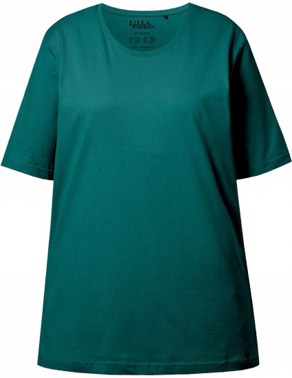 Ulla Popken Basic Round Neck Short Sleeve Relaxed Fit T-Shirt Teal Green - T-paidat - 