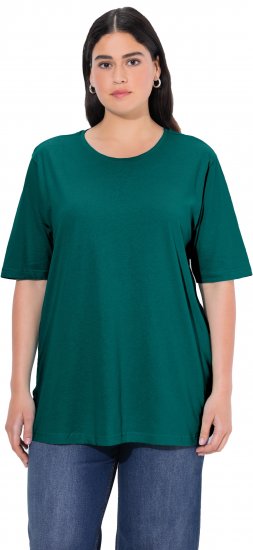 Ulla Popken Basic Round Neck Short Sleeve Relaxed Fit T-Shirt Teal Green - T-paidat - 