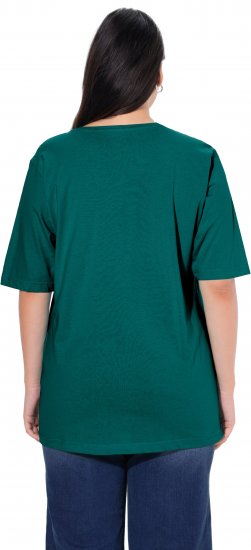 Ulla Popken Basic Round Neck Short Sleeve Relaxed Fit T-Shirt Teal Green - T-paidat - 