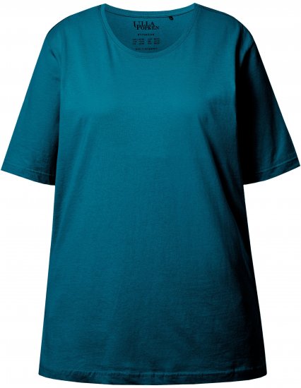 Ulla Popken Basic Round Neck Short Sleeve Relaxed Fit T-Shirt Dark Green - T-paidat - 