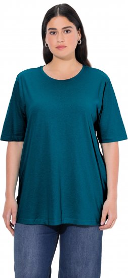 Ulla Popken Basic Round Neck Short Sleeve Relaxed Fit T-Shirt Dark Green - T-paidat - 