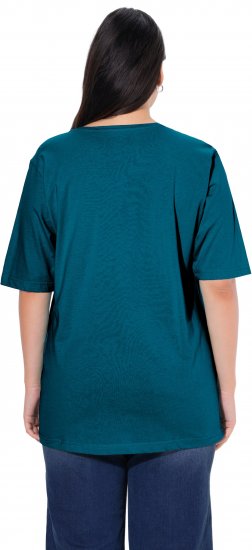 Ulla Popken Basic Round Neck Short Sleeve Relaxed Fit T-Shirt Dark Green - T-paidat - 