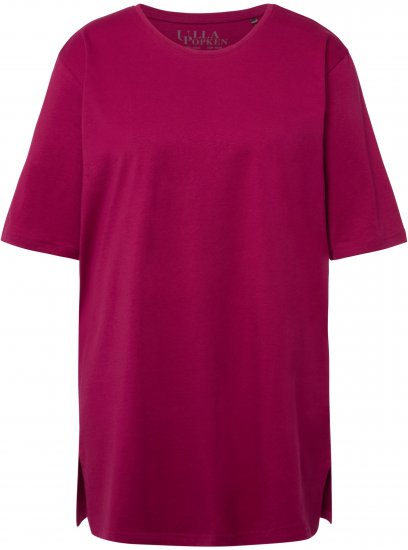 Ulla Popken Basic Round Neck Short Sleeve Relaxed Fit T-Shirt Magnolia Red - T-paidat - 