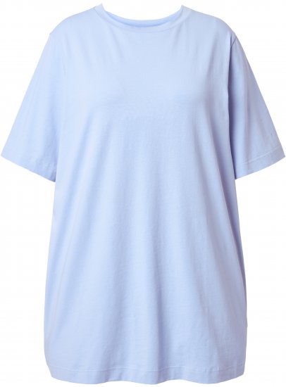 Ulla Popken Basic Round Neck Short Sleeve T-Shirt Light Blue - T-paidat - 