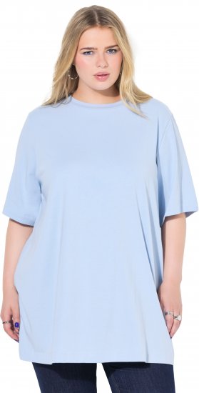 Ulla Popken Basic Round Neck Short Sleeve T-Shirt Light Blue - T-paidat - 
