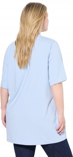 Ulla Popken Basic Round Neck Short Sleeve T-Shirt Light Blue - T-paidat - 
