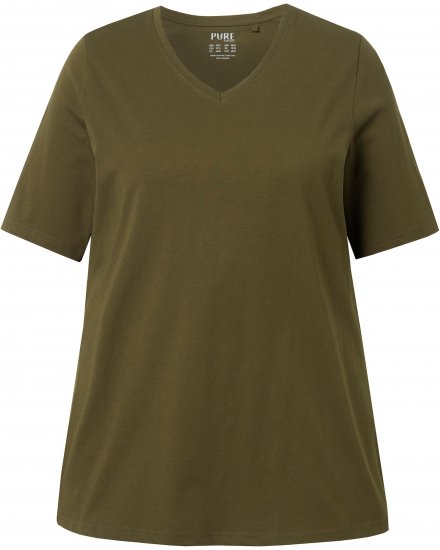 Ulla Popken Eco Cotton Basic T-Shirt 2-Pack Green/Black - T-paidat - 