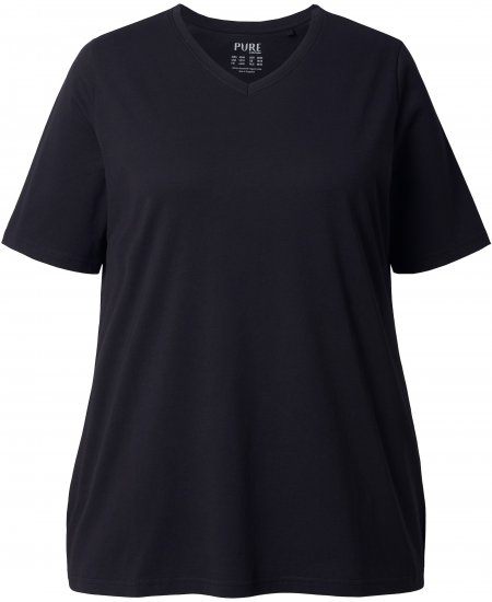 Ulla Popken Eco Cotton Basic T-Shirt 2-Pack Black/Red - T-paidat - 