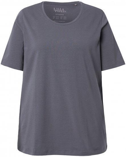 Ulla Popken Essential Round Neck Stretch Tee Graphite Grey - T-paidat - 