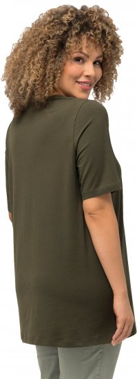 Ulla Popken Essential Round Neck Stretch Tee Forest Green - T-paidat - 