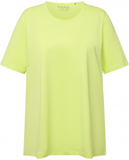Ulla Popken Essential Round Neck Stretch Tee Lime Green - T-paidat - 