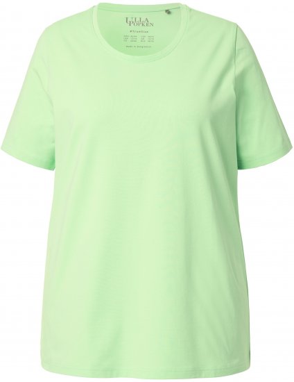 Ulla Popken Essential Round Neck Stretch Tee Light Green - T-paidat - 