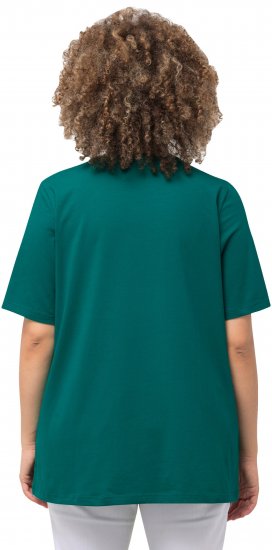 Ulla Popken Essential Round Neck Stretch Tee Dark Emerald - T-paidat - 
