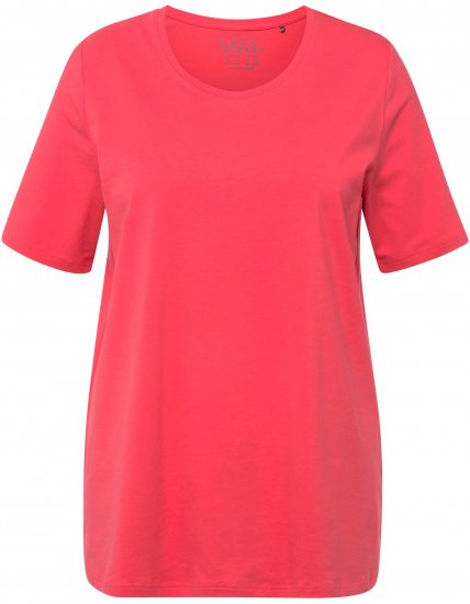 Ulla Popken Essential Round Neck Stretch Tee Dark Coral - T-paidat - 