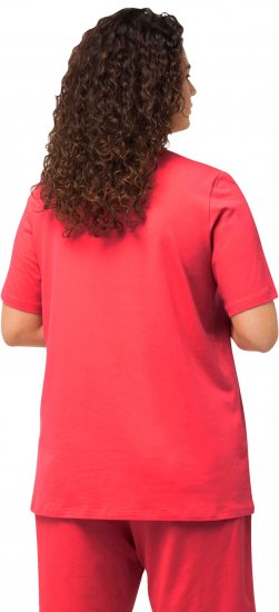 Ulla Popken Essential Round Neck Stretch Tee Dark Coral - T-paidat - 