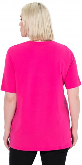 Ulla Popken Essential Round Neck Stretch Tee Magenta Pink - T-paidat - 