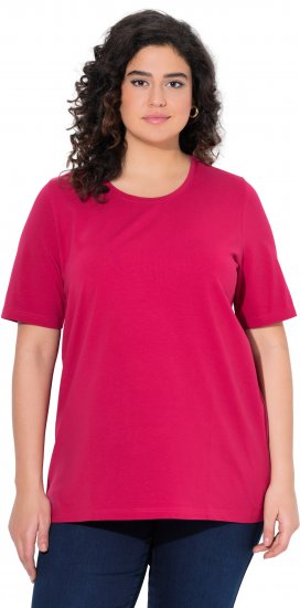 Ulla Popken Essential Round Neck Stretch Tee Dark Raspberry - T-paidat - 