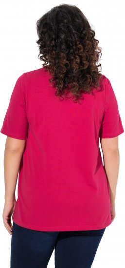 Ulla Popken Essential Round Neck Stretch Tee Dark Raspberry - T-paidat - 