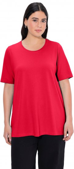 Ulla Popken Essential Round Neck Stretch Tee Red - T-paidat - 