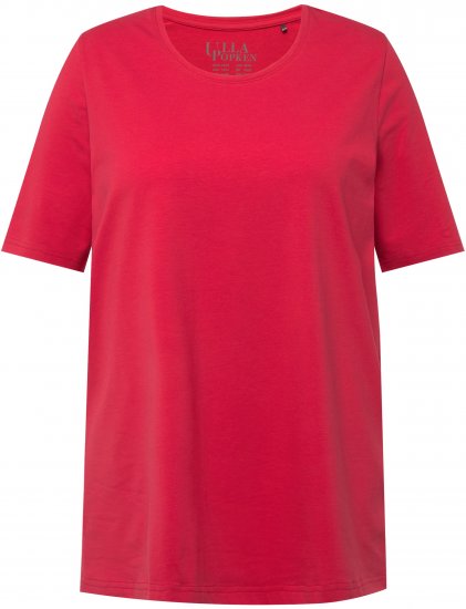Ulla Popken Essential Round Neck Stretch Tee Dark Pink - T-paidat - 